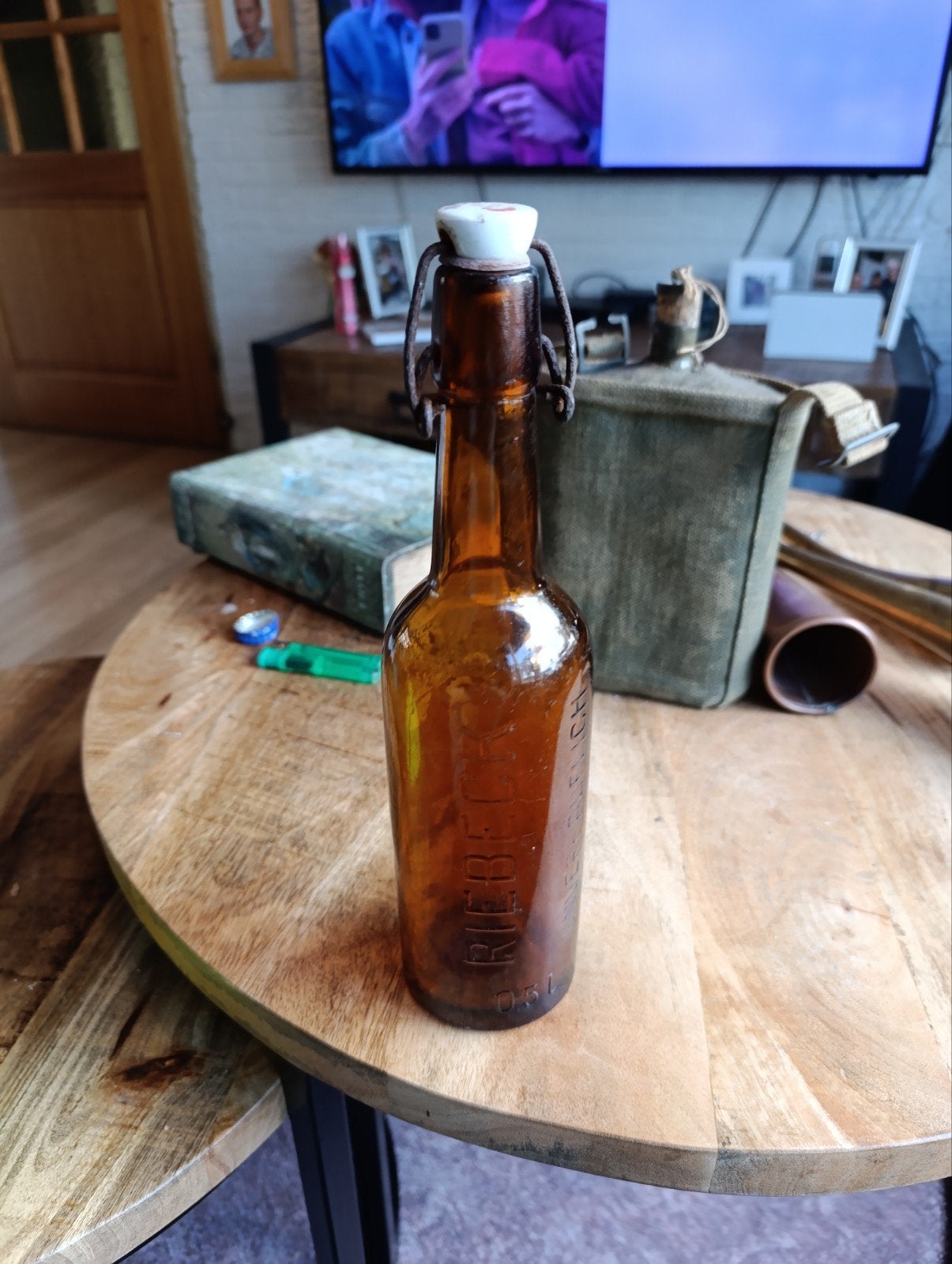 Zeldzame Alte Bierflasche Riebeck Leipzig 1937, Verzamelen, Ophalen of Verzenden, Gebruikt, Overige, Overige merken