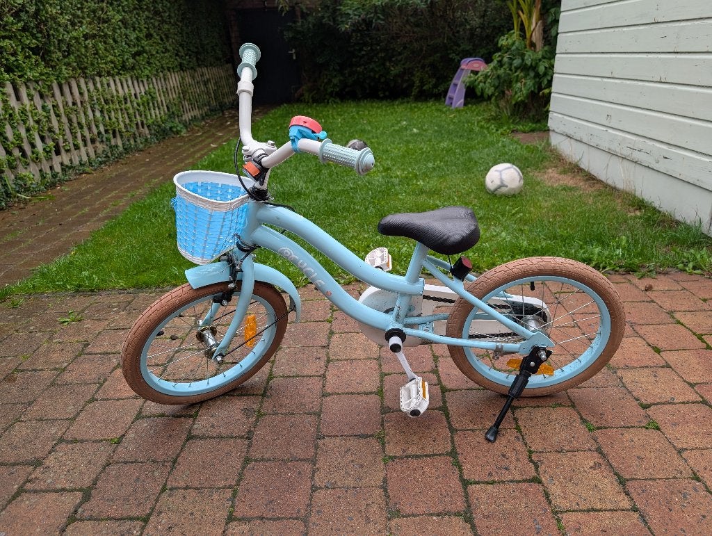 2Cycle Pretty Kids Bike - 16 Inch - Mint Green with Basket, Fietsen en Brommers, Ophalen, Terugtraprem, Gebruikt, Handrem