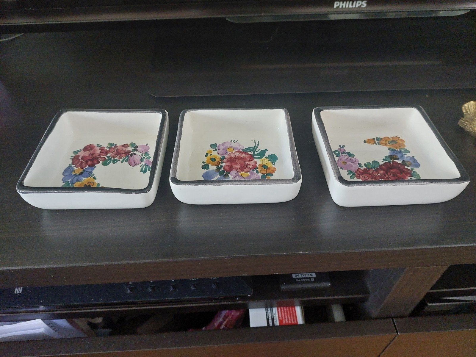 Set van 3 Gmunden Keramik schaaltjes, handgeschilderd, Antiek en Kunst, Ophalen of Verzenden