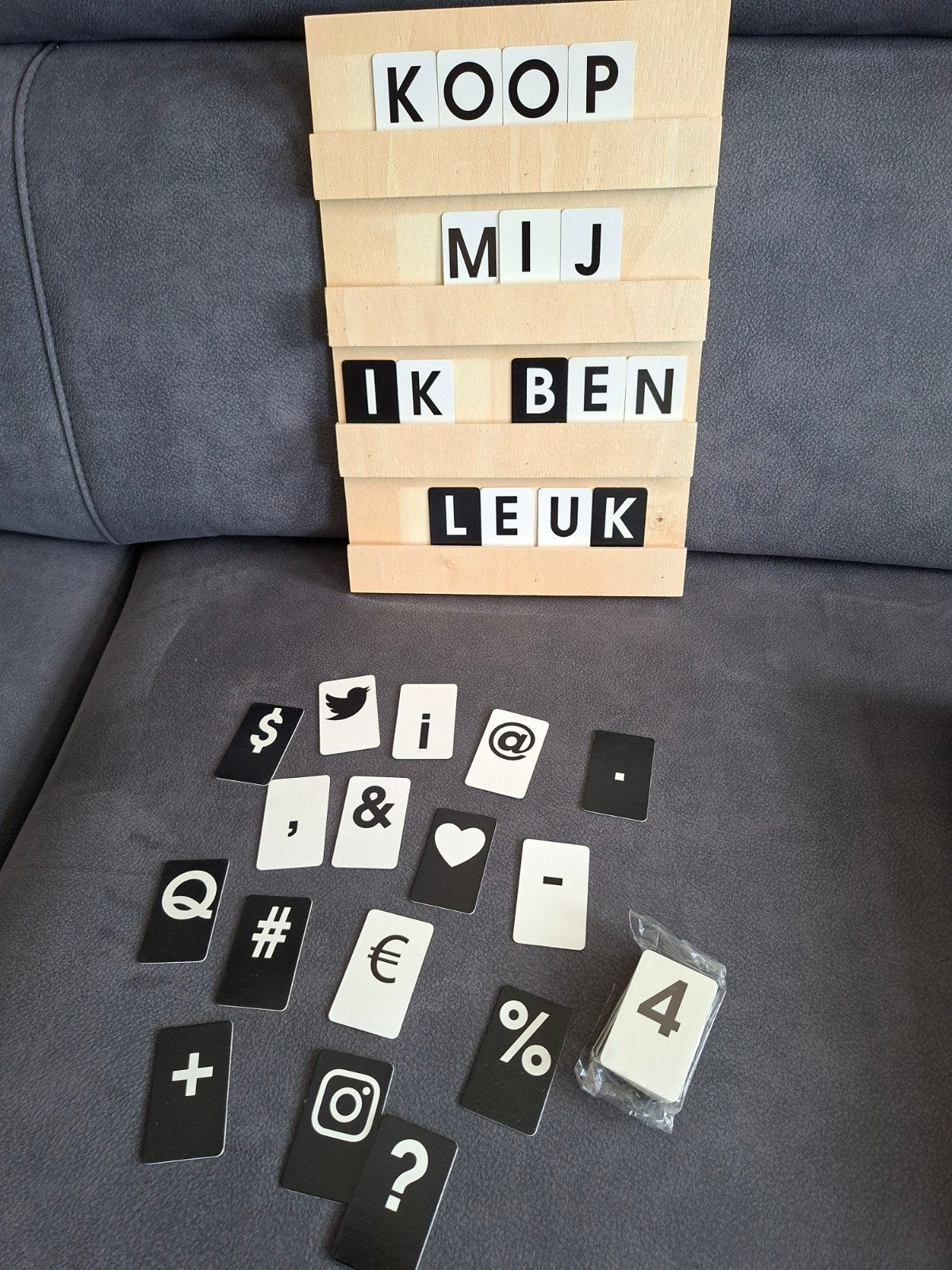 Letterbord met letters en symbolen, Ophalen of Verzenden, Zo goed als nieuw