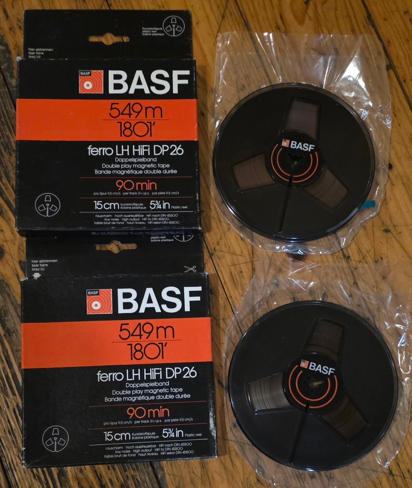 BASF Ferro LH HiFi DP26 Spoelen - 2 stuks, Ophalen of Verzenden, Onderdeel, Met banden