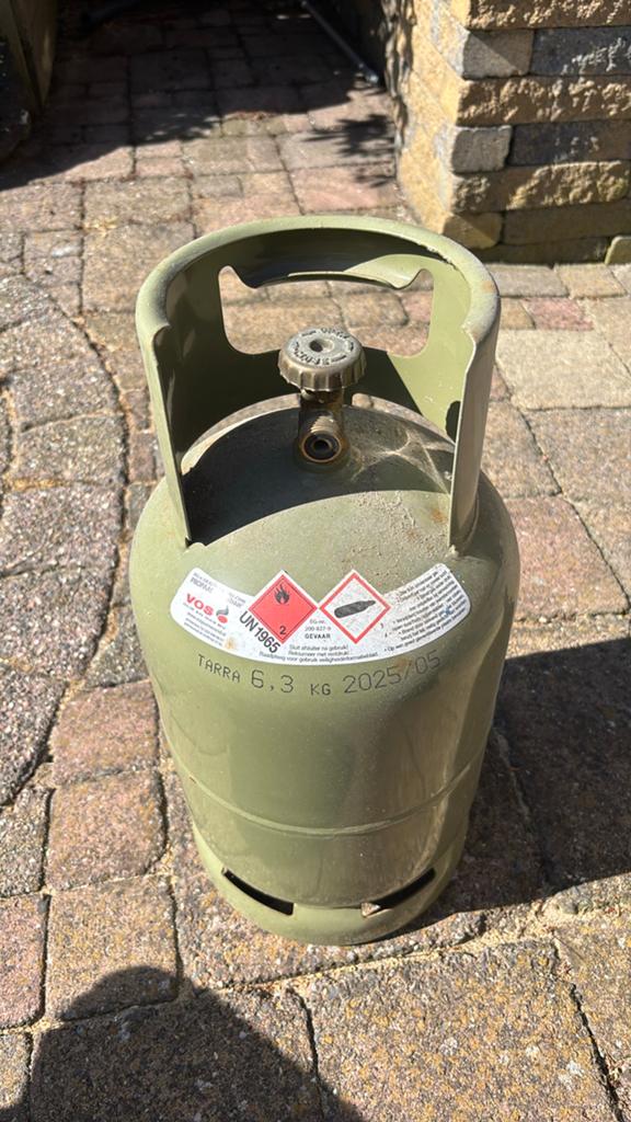 Gasfles 6.3 kg leeg, Ophalen, Gebruikt
