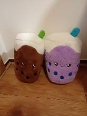 Leuke Bubble Tea knuffels - bruin en paars, Ophalen, Overige merken, Overige karakters, Overige typen