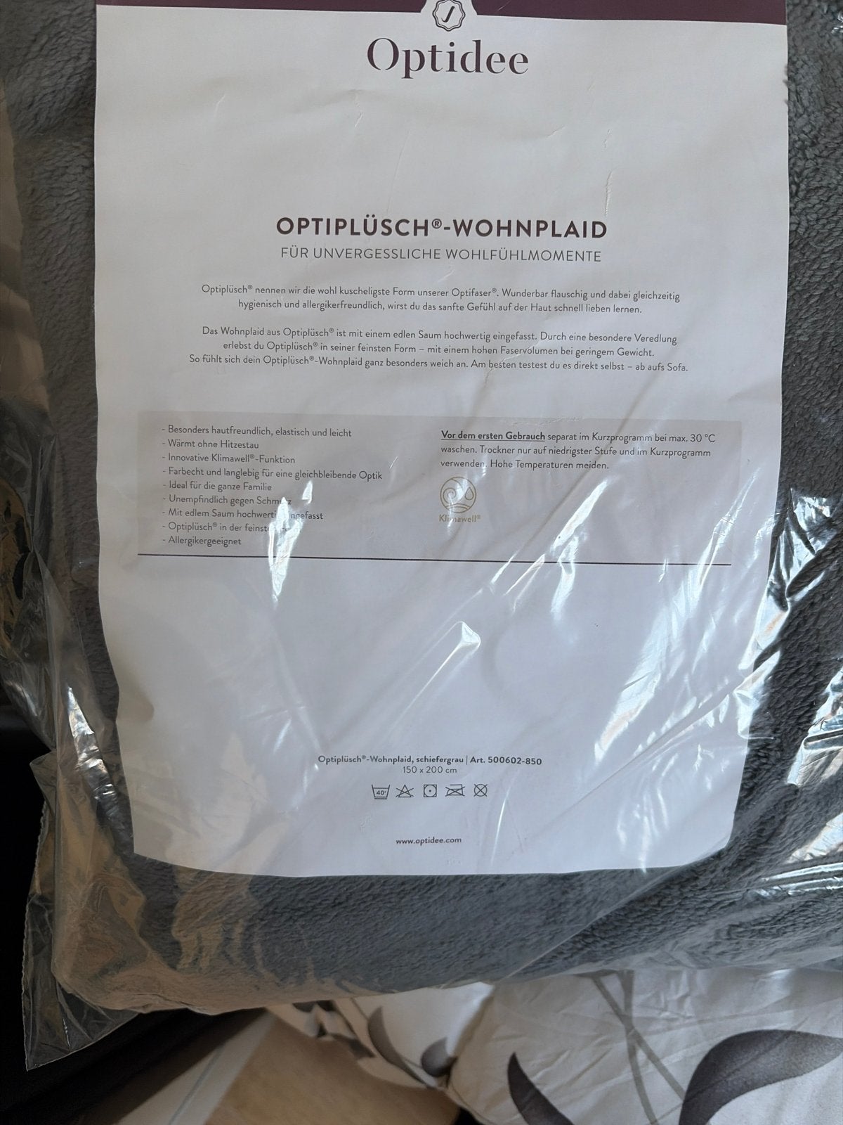 Nieuw Optiplüsch Woonplaid - Grijs 150x200 cm, Ophalen of Verzenden, Nieuw, Woondeken, Grijs