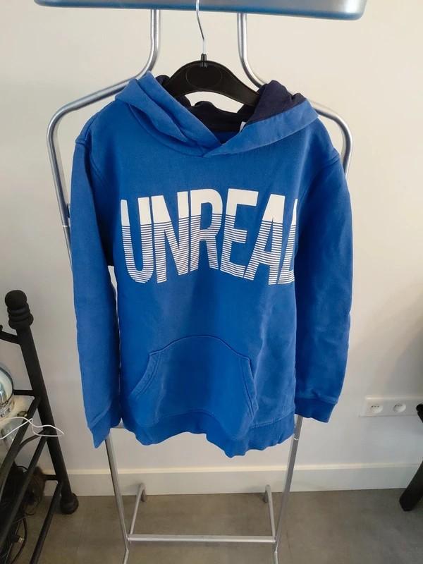 Skate Nation Hoodie Blauw Maat 146-152 - Unreal Opdruk, Gebruikt, Jongen of Meisje, Trui of Vest, Ophalen of Verzenden