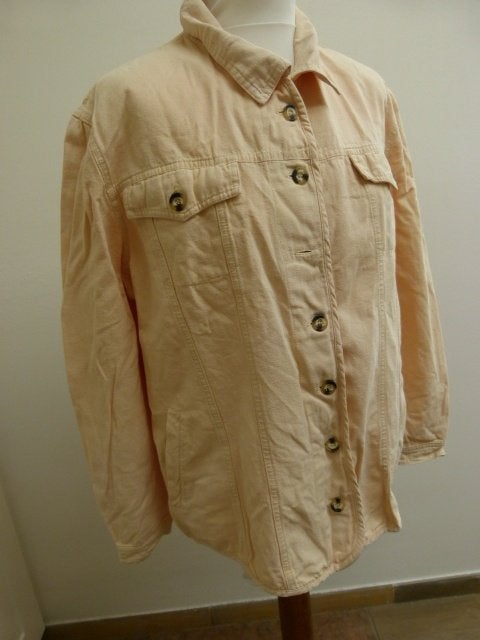 Katoenen jasje beige maat 46 XL Vroom & Dreesman vintage, Beige, Maat 46/48 (XL) of groter, Ophalen of Verzenden, Zo goed als nieuw