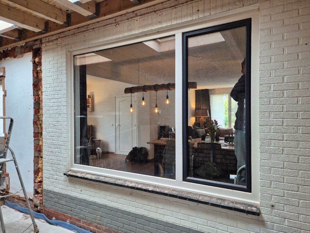 Kunstof kozijnen HR++ glas en draaikiep incl. hor, Ophalen, Kunststof, Zo goed als nieuw, 150 tot 225 cm