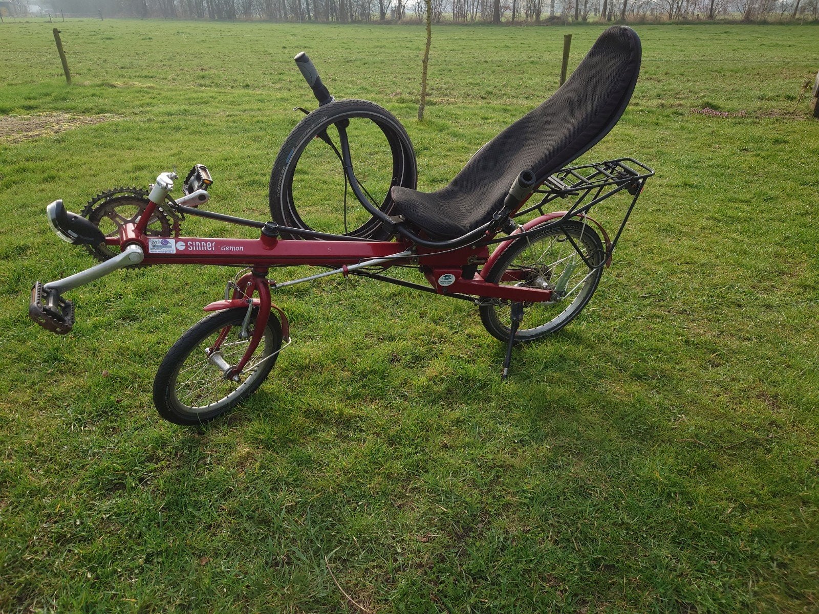 Sinner Demon ligfiets, Ophalen, Gebruikt, Bovenstuur, Sinner