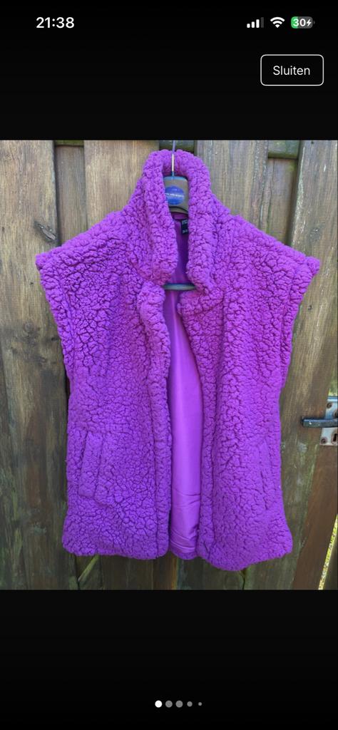 Paars teddy gilet - Maat 36, Ophalen of Verzenden, Zo goed als nieuw, Maat 36 (S), Paars