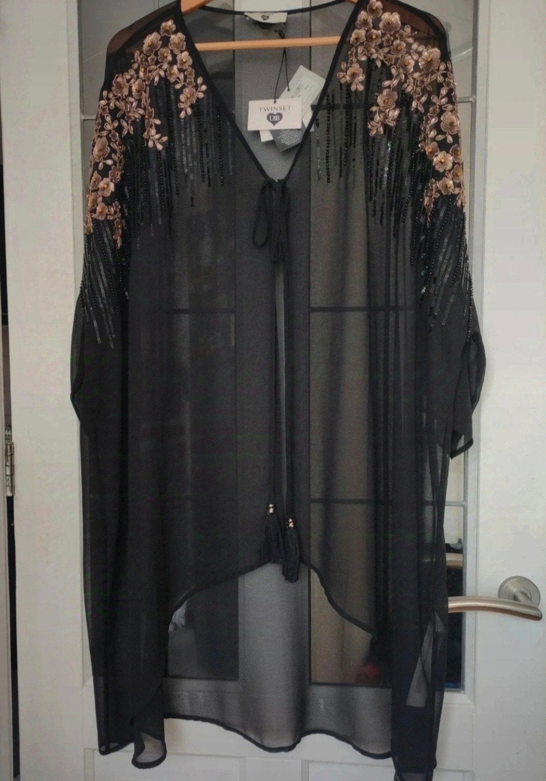 Twinset  Kaftan universele maat - past bij maat XS tot XXXL, Verzenden, Zwart, Nieuw, Korte mouw