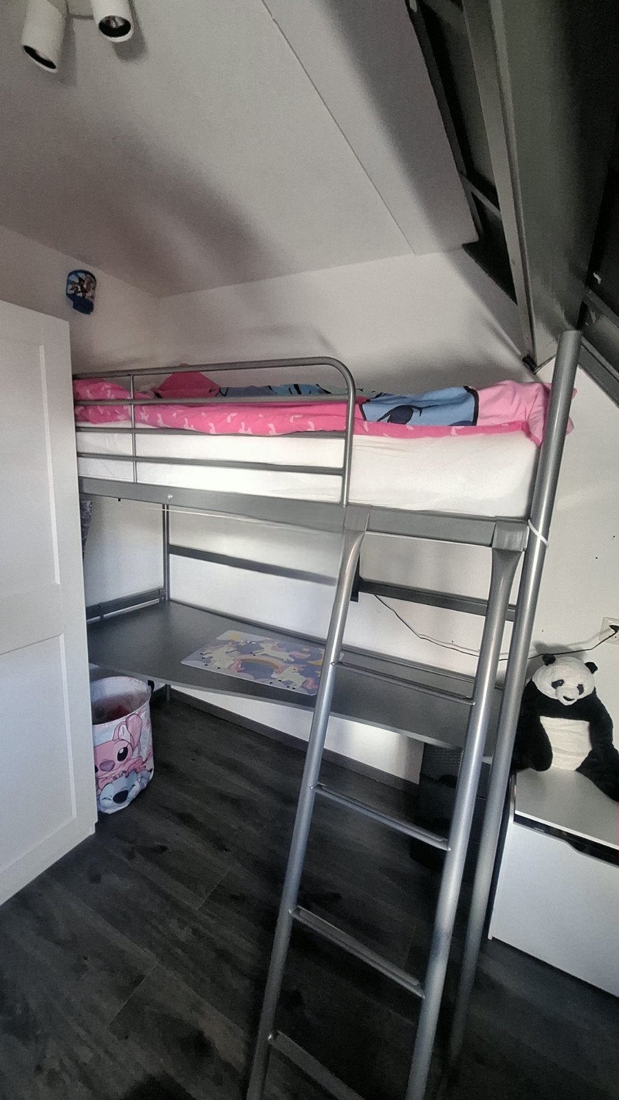 Hoogslaper grijs 180x200x95 (excl. matras), Huis en Inrichting, Slaapkamer | Stapelbedden en Hoogslapers, Ophalen, Gebruikt, Eenpersoons