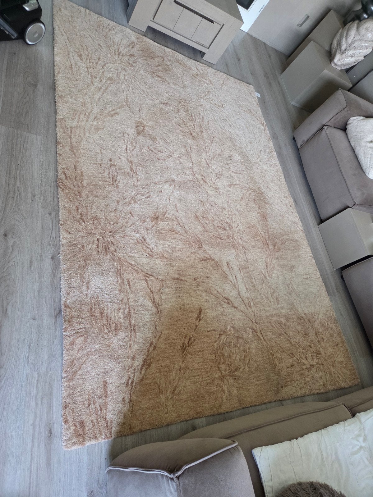 2 wollen vloerkleden in goudbruin, Huis en Inrichting, Ophalen, 200 cm of meer, 200 cm of meer, Rechthoekig