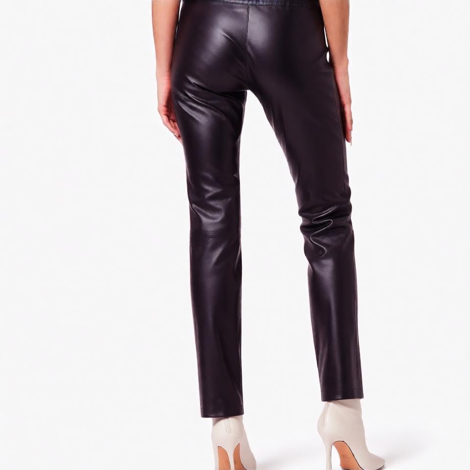 Zwart Lange Leren Broek van Isaco & Kawa * Mt. 40 * Nieuw *, Kleding | Dames, Maat 38/40 (M), Zwart, Nieuw, Ophalen of Verzenden