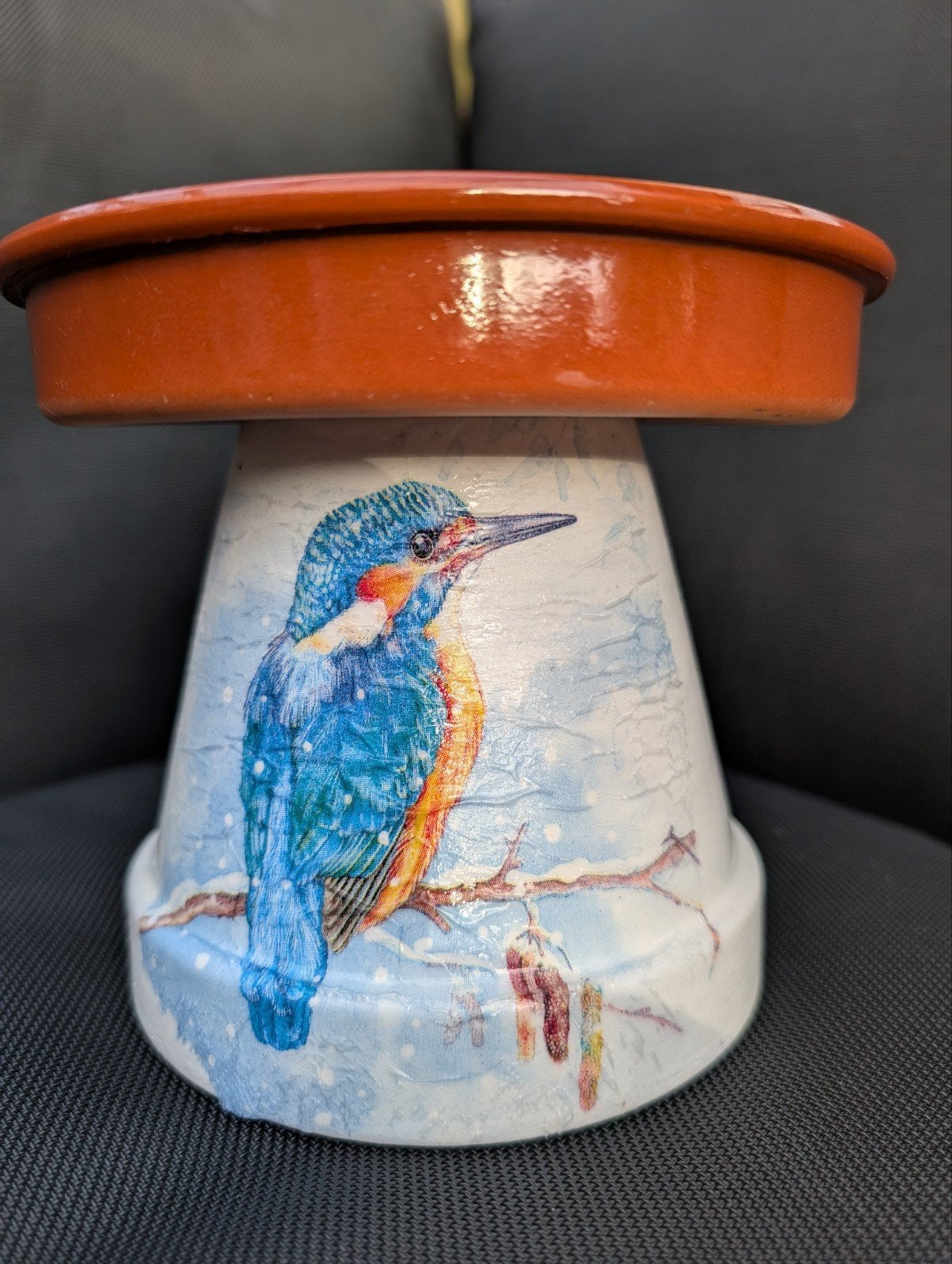 Vogelbadje met ijsvogeltjes, Ophalen of Verzenden