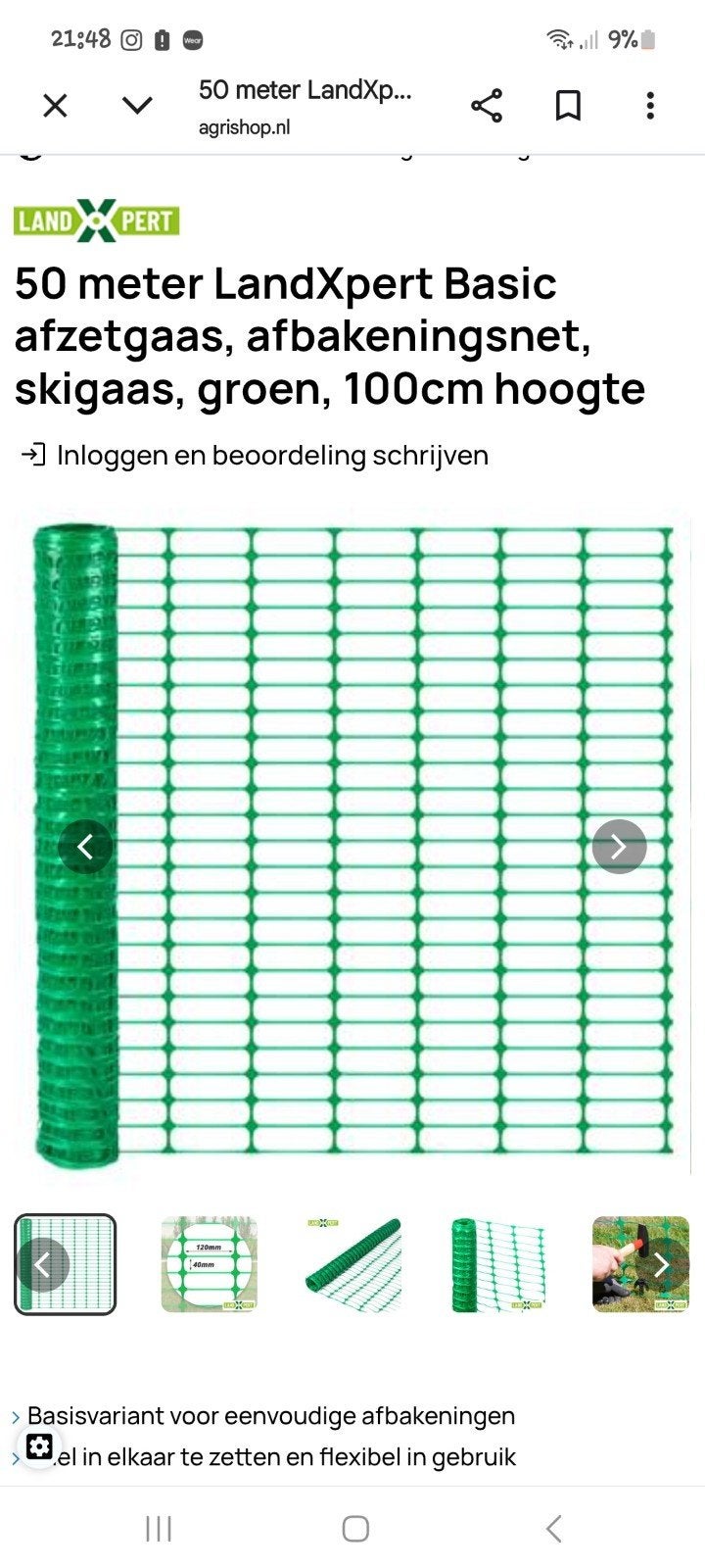 Afzetgaas 50 meter, Ophalen, Nieuw