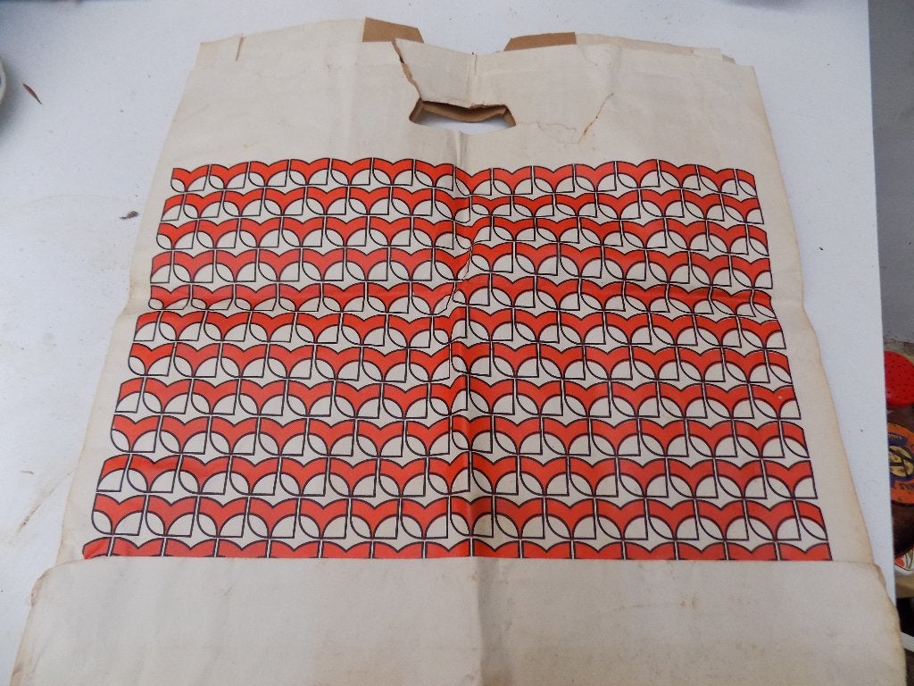 Reclame afbeelding mode papieren tas jaren 60, Ophalen of Verzenden, Gebruikt