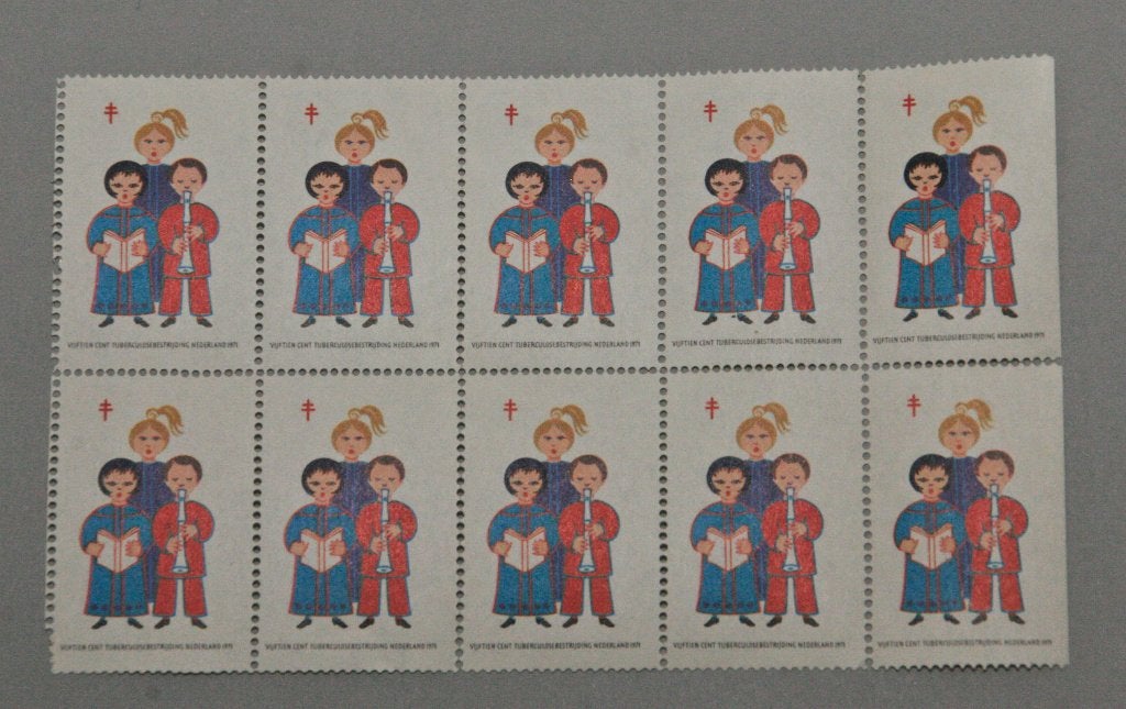 10 Tuberculose sluitzegels uit 1971 (Nederland), Postzegels en Munten, Ophalen of Verzenden, Na 1940, Postfris