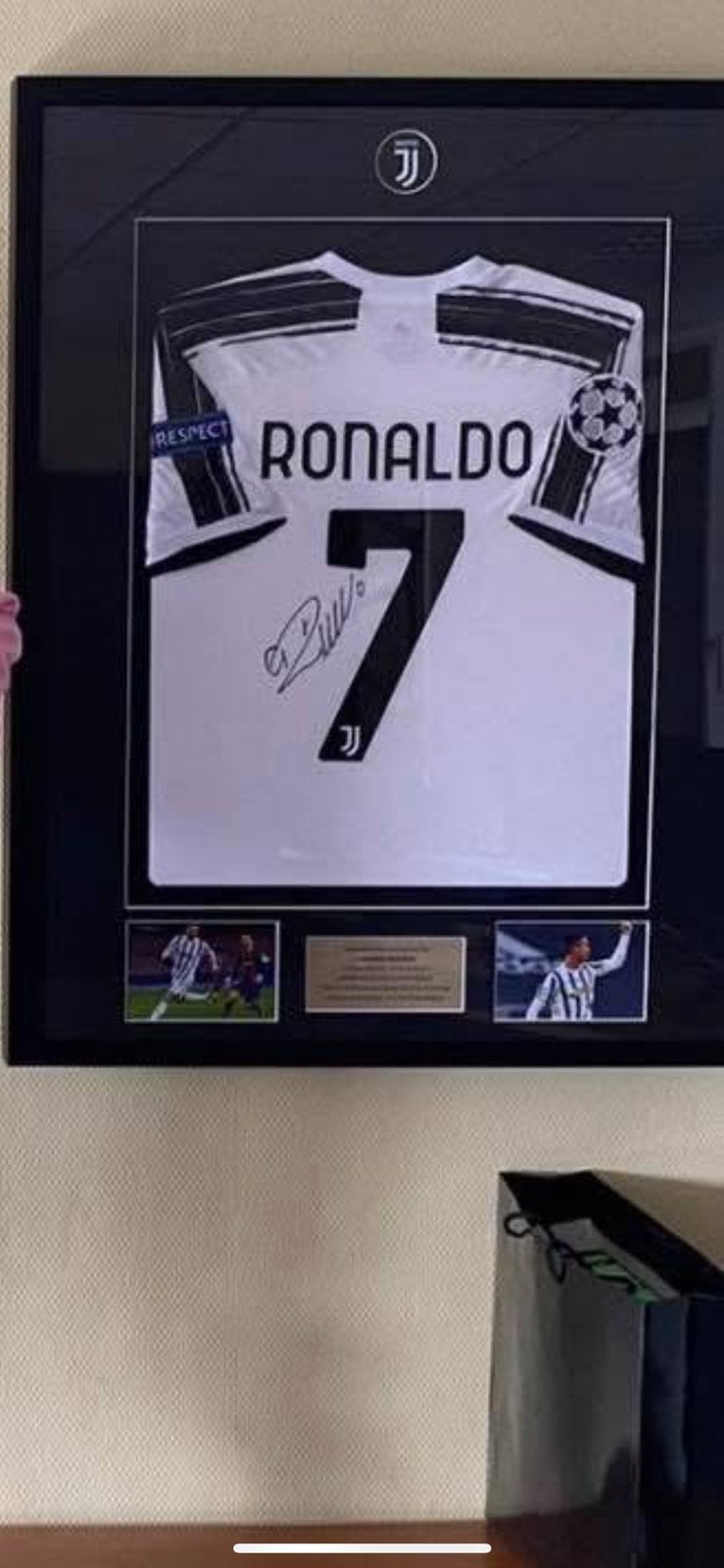 gesigneerd champions league shirt juventus cristiano ronaldo, Ophalen of Verzenden, Zo goed als nieuw, Buitenlandse clubs, Shirt
