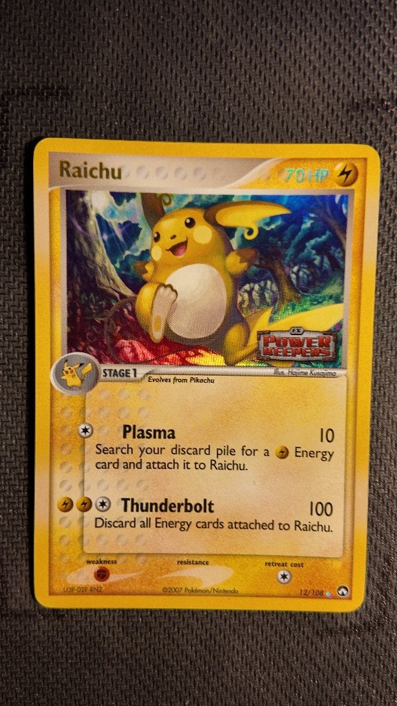 Raichu 12 Power Keepers | Pokemon kaart, Ophalen, Zo goed als nieuw, Losse kaart, Foil