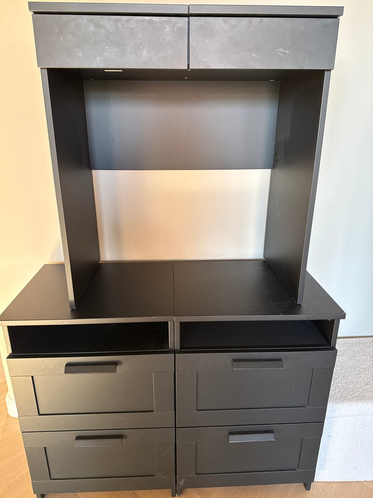 IKEA Brimnes Kaptafel met 2 Ladekasten - Zwart-, Huis en Inrichting, Ophalen, Gebruikt, 100 tot 150 cm, 50 tot 100 cm