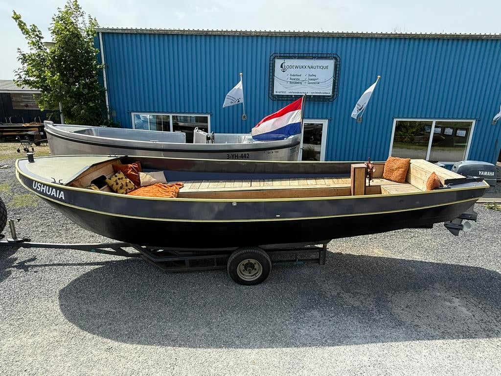 Stalen sloep + 25pk Yamaha, Ophalen, 10 tot 30 pk, Gebruikt, Staal