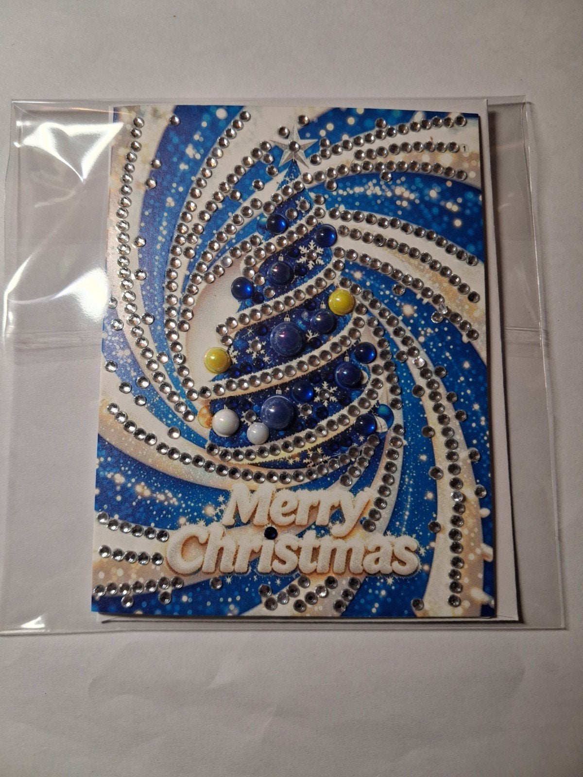diamond painting kaart kerstboom blauw, Ophalen of Verzenden, Nieuw, Overige thema's