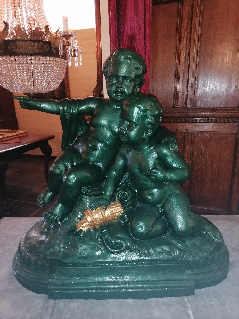 Louis XIV beelden groep in gietijzer 19e eeuw, Ophalen