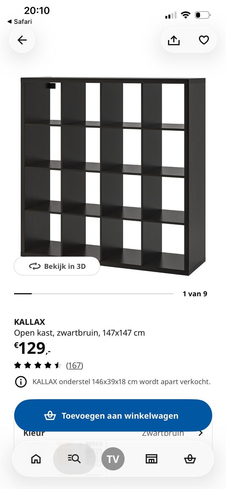 Bouwpakket Ikea kallax vakkenkast 16 vakken zwart, Huis en Inrichting, Kasten | Boekenkasten, Ophalen, 100 tot 150 cm, 100 tot 150 cm