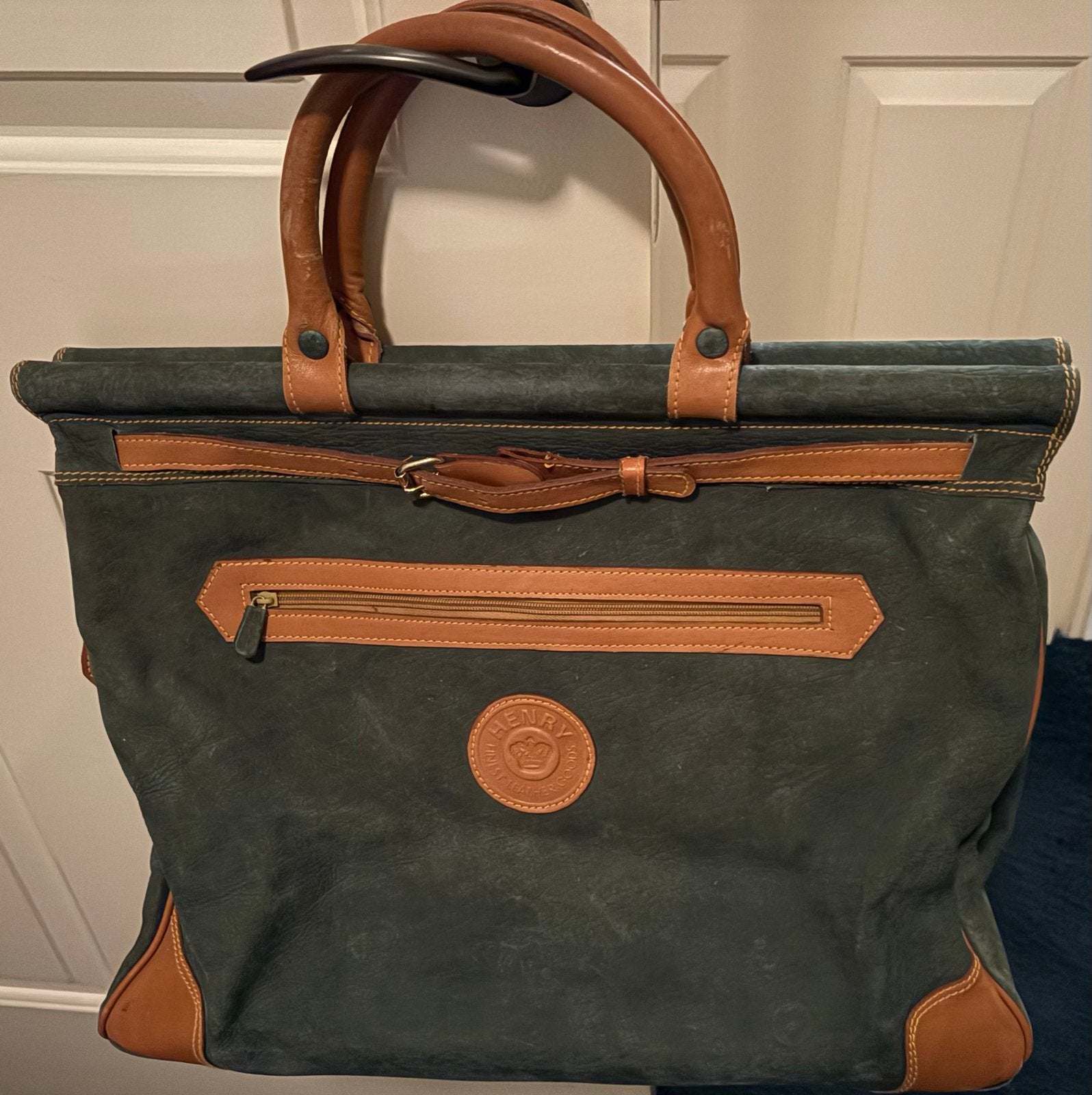 Leren reistas 50x39x20 cm, Sieraden, Tassen en Uiterlijk, 40 tot 60 cm, Gebruikt, 20 tot 30 cm, Ophalen of Verzenden