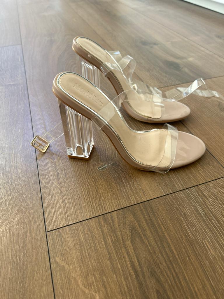Transparante hakken maat 38, Ophalen, Zo goed als nieuw, Overige kleuren, Schoenen met hoge hakken