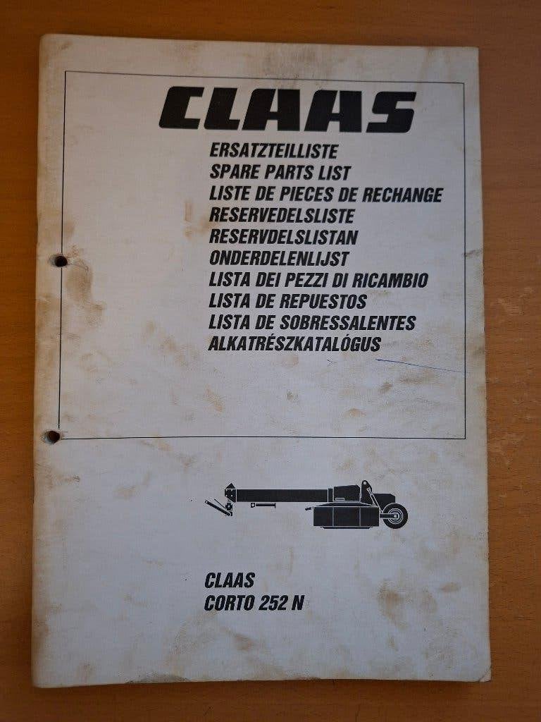 Onderdelenboek Claas Corto 252 N maaier, Ophalen of Verzenden, Gelezen, Tractor en Landbouw