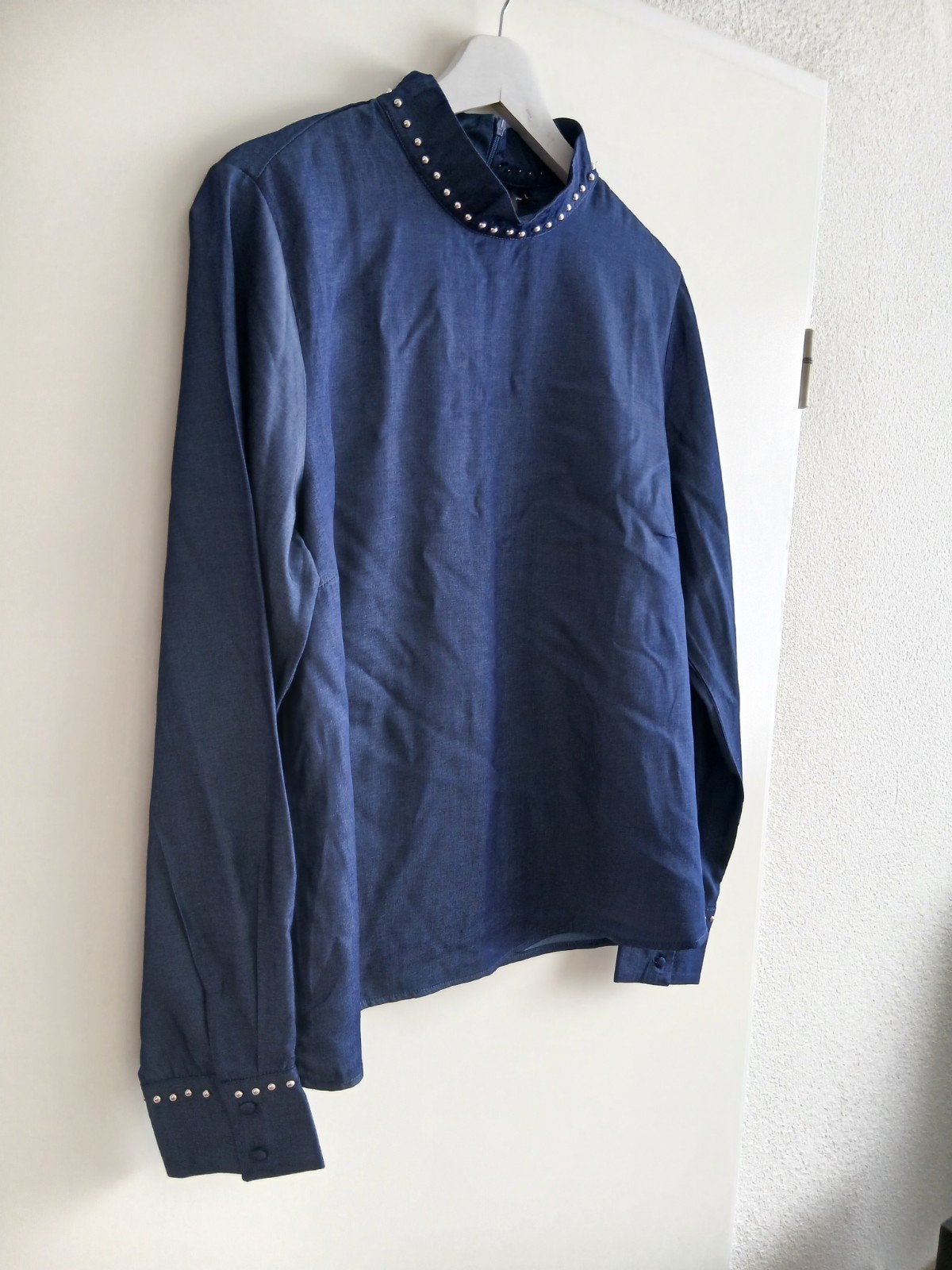 Prachtige blauwe denim blouse van Je M'appelle. Maat L., Kleding | Dames, Blouses en Tunieken, Maat 42/44 (L), Verzenden, Blauw