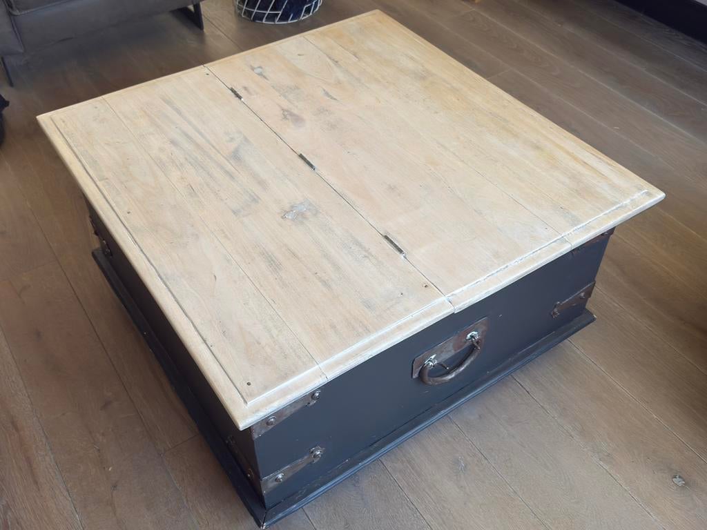 Vierkante houten tafel, Gebruikt, 50 tot 100 cm, Ophalen of Verzenden, 75 tot 100 cm