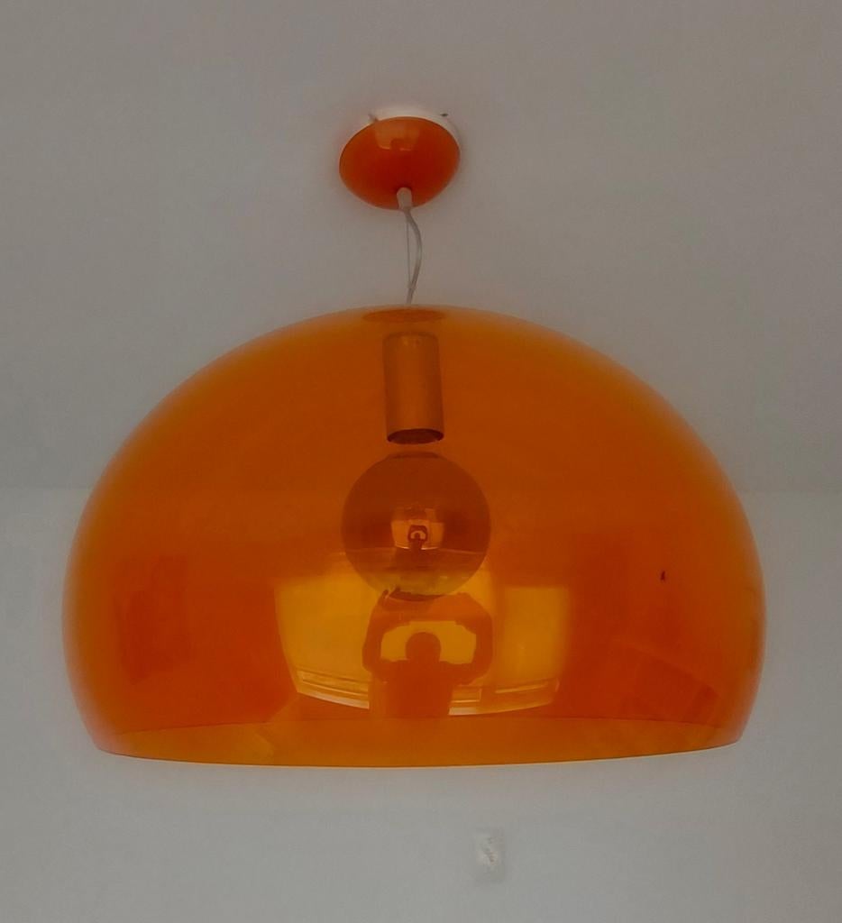 Kartell Ferruccio Laviani hanglamp 2x orange, Huis en Inrichting, Lampen | Hanglampen, Ophalen of Verzenden, Zo goed als nieuw