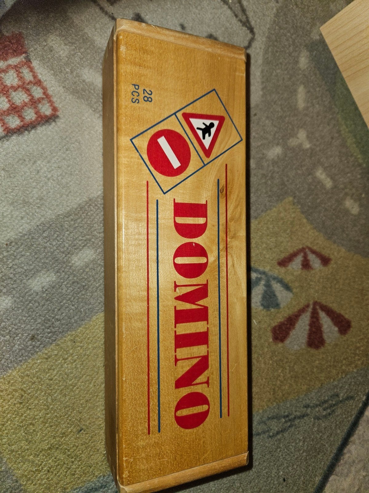 Vintage Houten Domino Verkeersborden Spel 28 Stuks, Kinderen en Baby's, Speelgoed | Educatief en Creatief, Ophalen of Verzenden