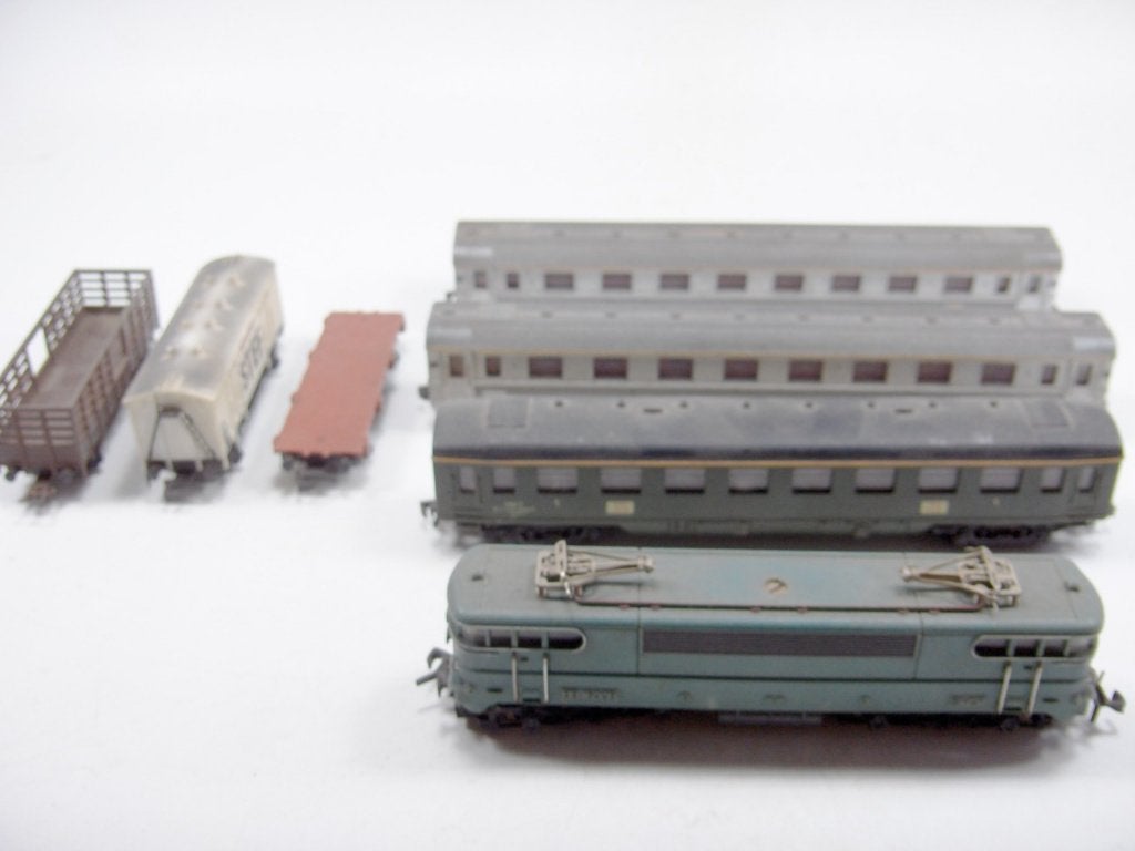 Set unieke SNCF Meccano loc en wagons, Ophalen, Gelijkstroom, Märklin, Gebruikt