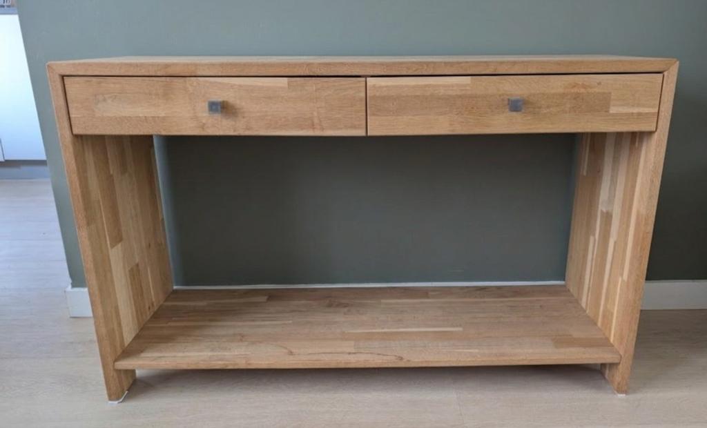 Houten kastje/sidetable, Ophalen, Gebruikt, 100 tot 150 cm, 25 tot 50 cm