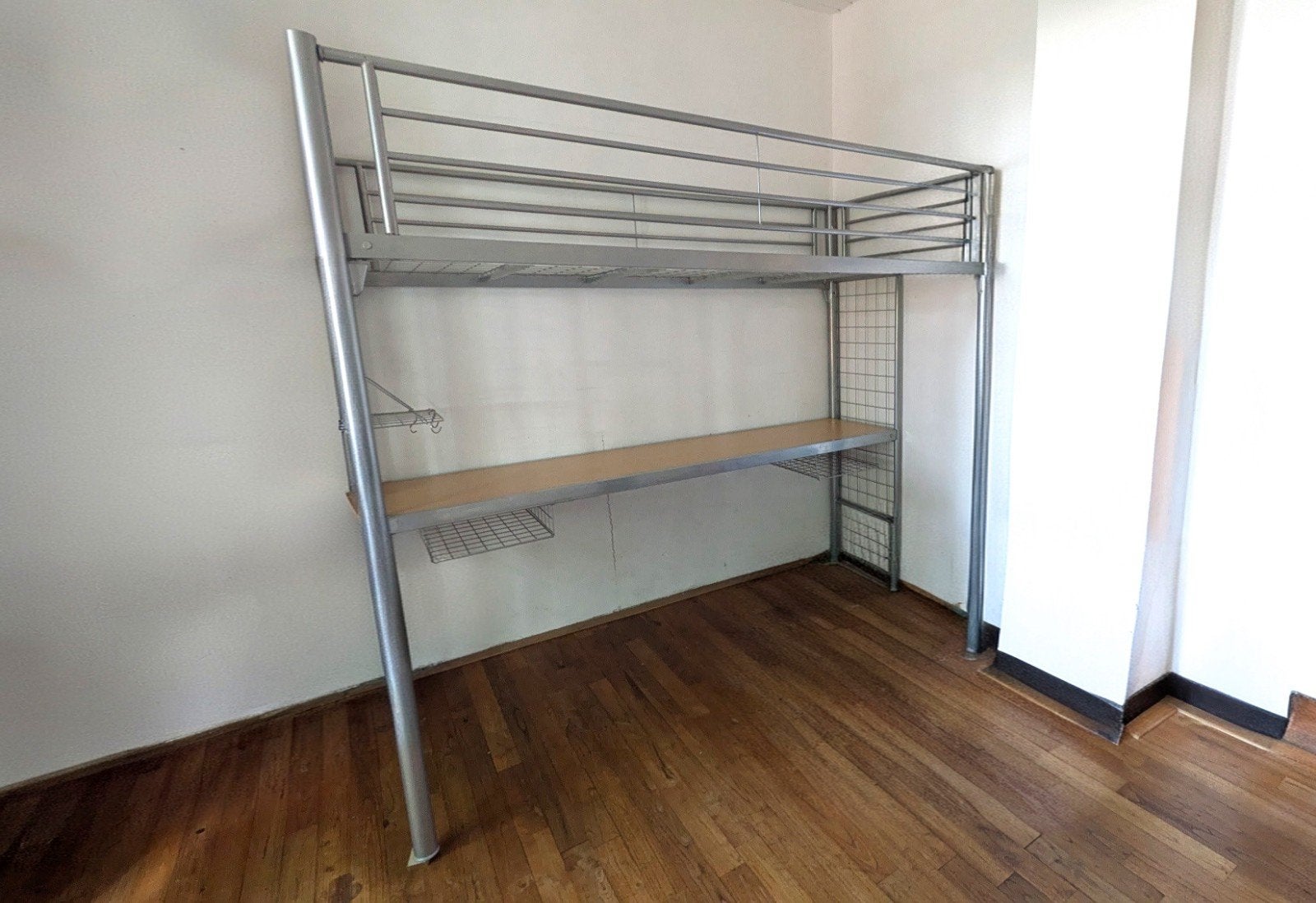 Hoogslaper met bureau, eenpersoons, Ophalen, Eenpersoons, Zo goed als nieuw, 90 cm