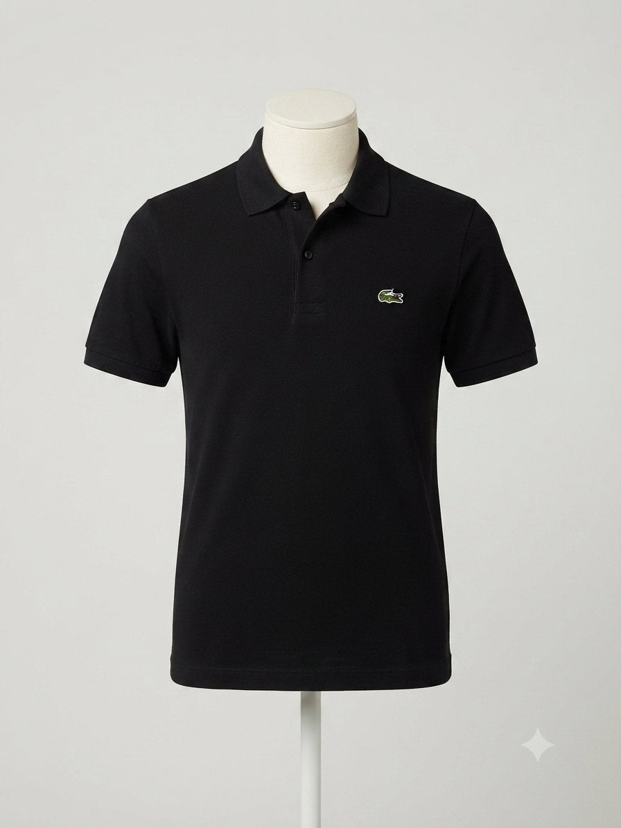 Mooi zwart Lacoste poloshirt voor heren - Maat L, Kleding | Heren, Polo's, Ophalen of Verzenden, Gedragen, Maat 52/54 (L), Zwart