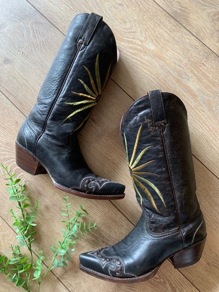 Buffalo cowboylaarzen 38 western boots bohemian laarzen, Hoge laarzen, -, Zwart, -