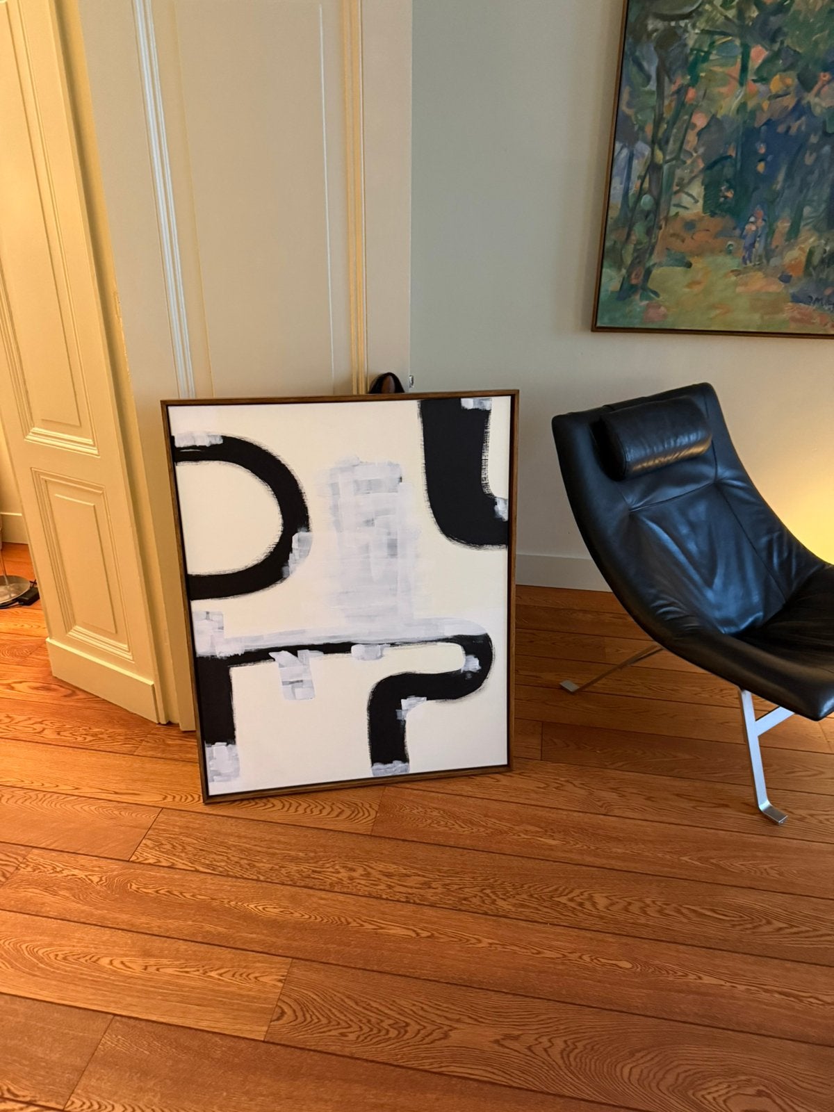 Schilderij in houten baklijst 80x100, Ophalen, Zo goed als nieuw, Poppenhuis