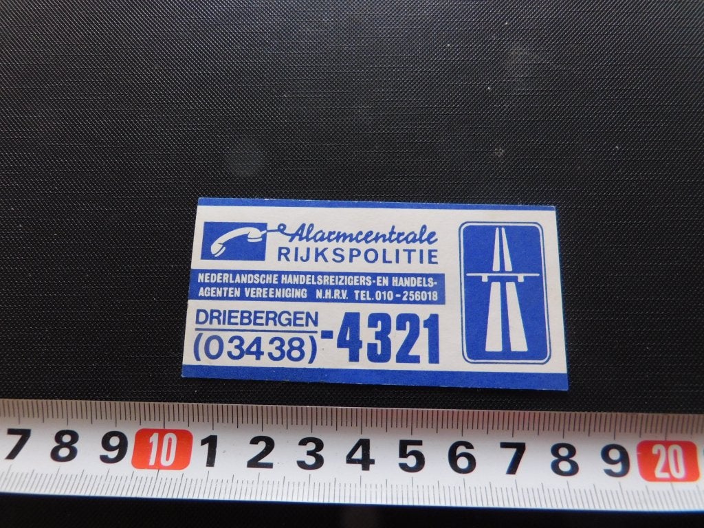 sticker Korps Rijkspolitie Driebergen Alarmcentrale  RP, Verzamelen, Ophalen of Verzenden, Zo goed als nieuw