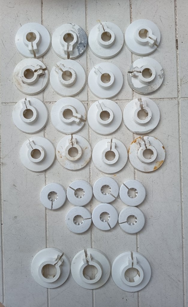Kunststof buisrozetten, Ophalen, Gebruikt, Pvc, 20 tot 40 mm