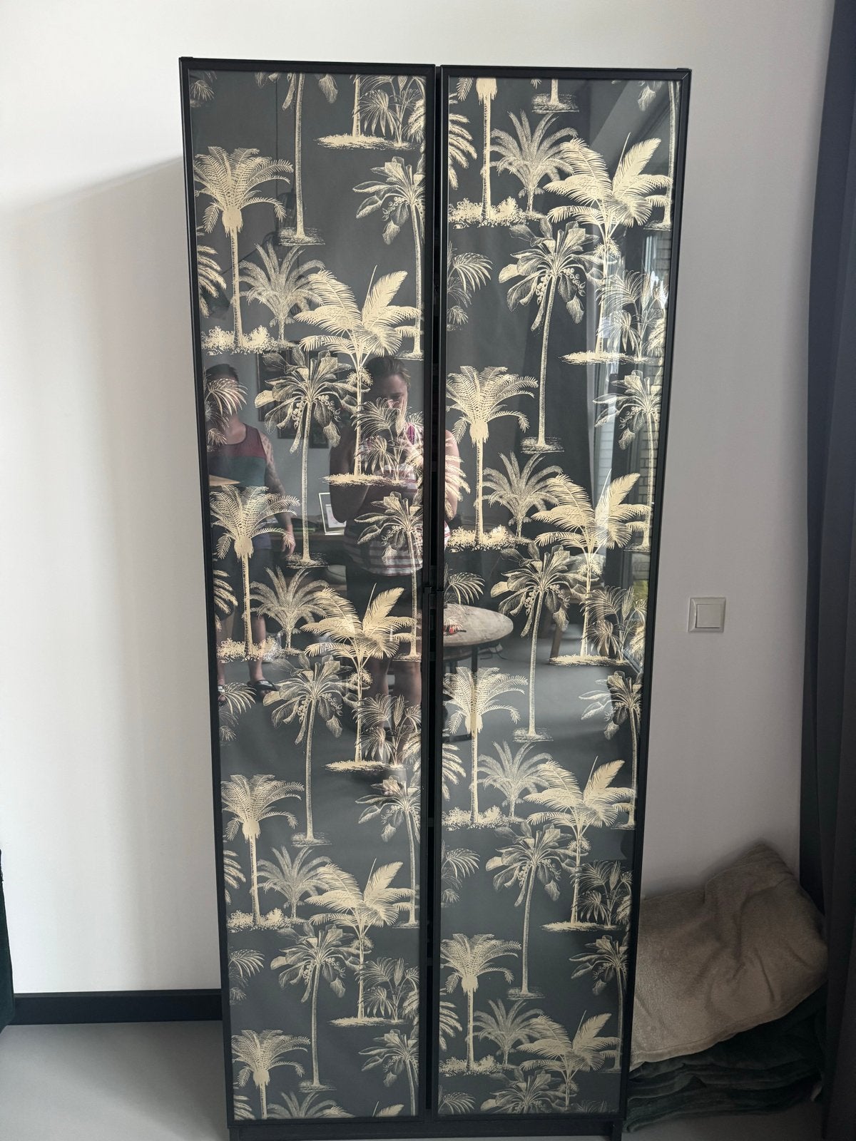 IKEA Billy Boekenkast met Högbo deuren, palmboomprint, Ophalen, 200 cm of meer, 50 tot 100 cm, Zo goed als nieuw