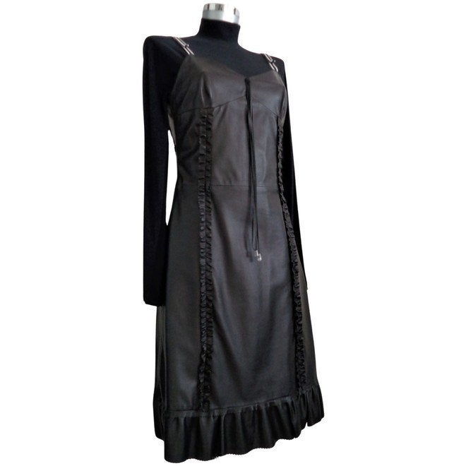 MIU MIU kalfsleren jurk, IT44-NL36/38 origineel en nieuw, Kleding | Dames, Jurken, Maat 38/40 (M), Miu Miu, Zwart, Nieuw