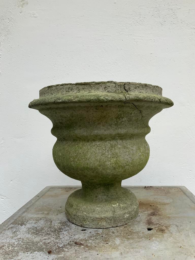 Tuinpot eternit W.Guhl? Stempel, 25 tot 40 cm, Overige materialen, Rond, Ophalen of Verzenden