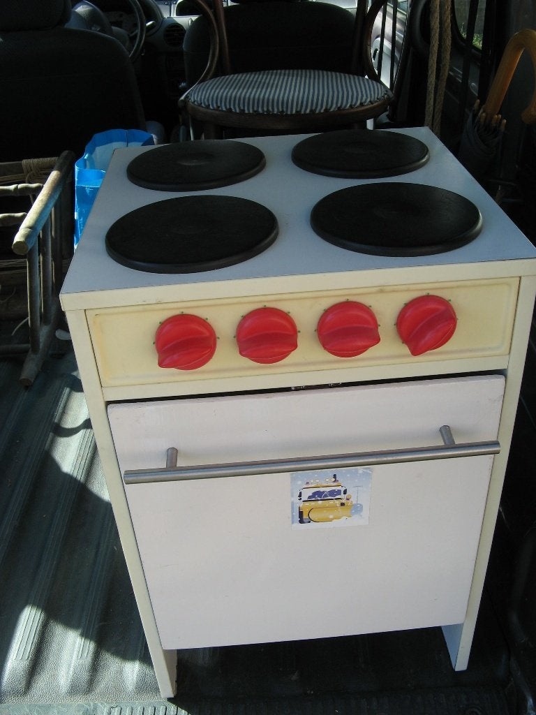 4 pits kookplaat met oven heel leuk om mee te koken, Ophalen of Verzenden, Gebruikt, Meubelstuk of Keukentje