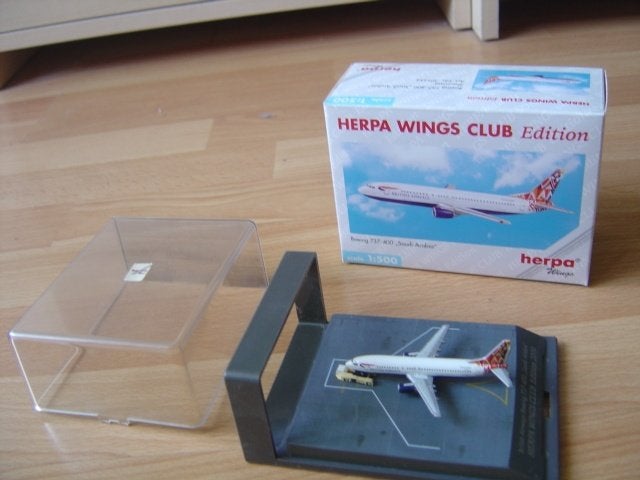 Herpa vliegtuig 1:500 British Airways B737-400 clubmodel, Ophalen of Verzenden, Zo goed als nieuw, Schaalmodel