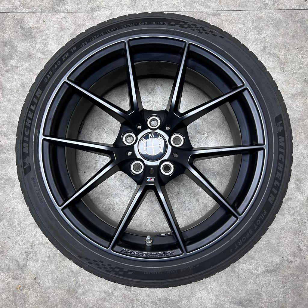 18 inch Performance velgen + zomerbanden BMW 3 serie E90, Gebruikt, Banden en Velgen, Ophalen of Verzenden, Personenwagen