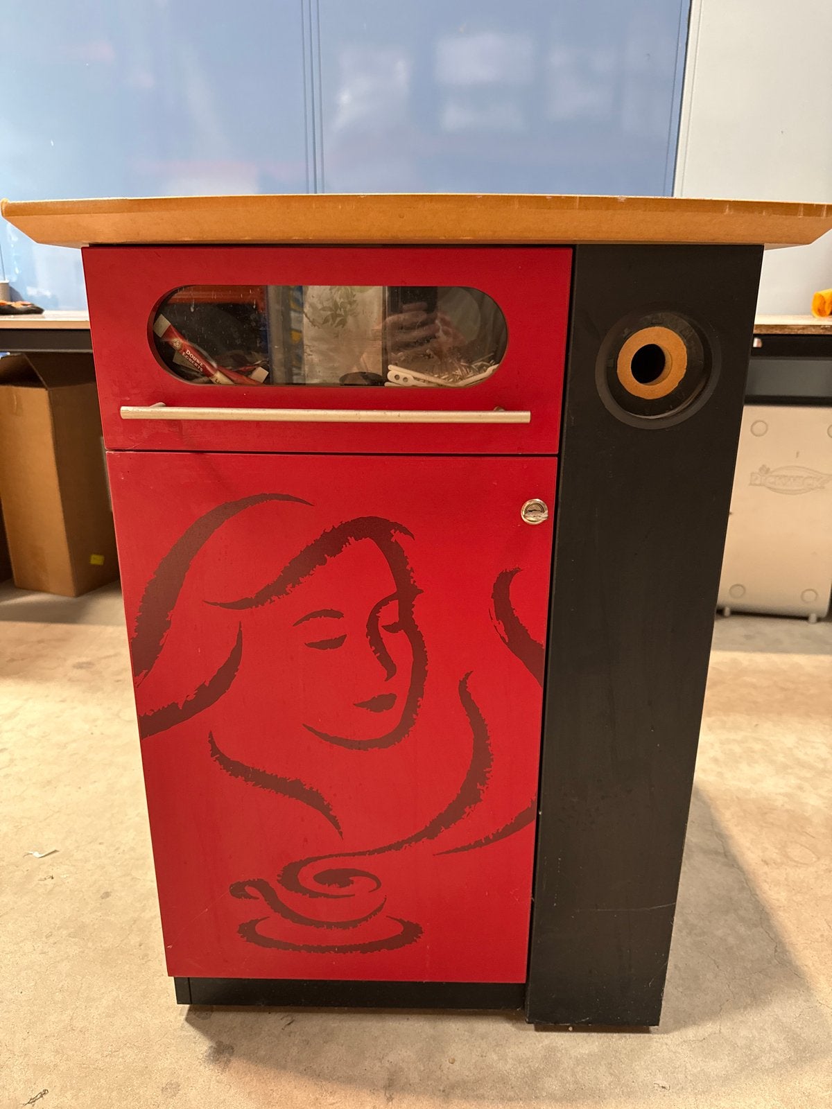Verrijdbare Douwe Egberts koffiemeubel/kast, Ophalen of Verzenden, Gebruikt